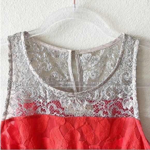 Anthropologie Moulinette Soeurs Red Lace Peplum Tank Top - Picture 2 of 11